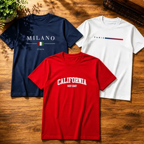 Kit 3 Camisetas Algodão Milano Paris Califórnia