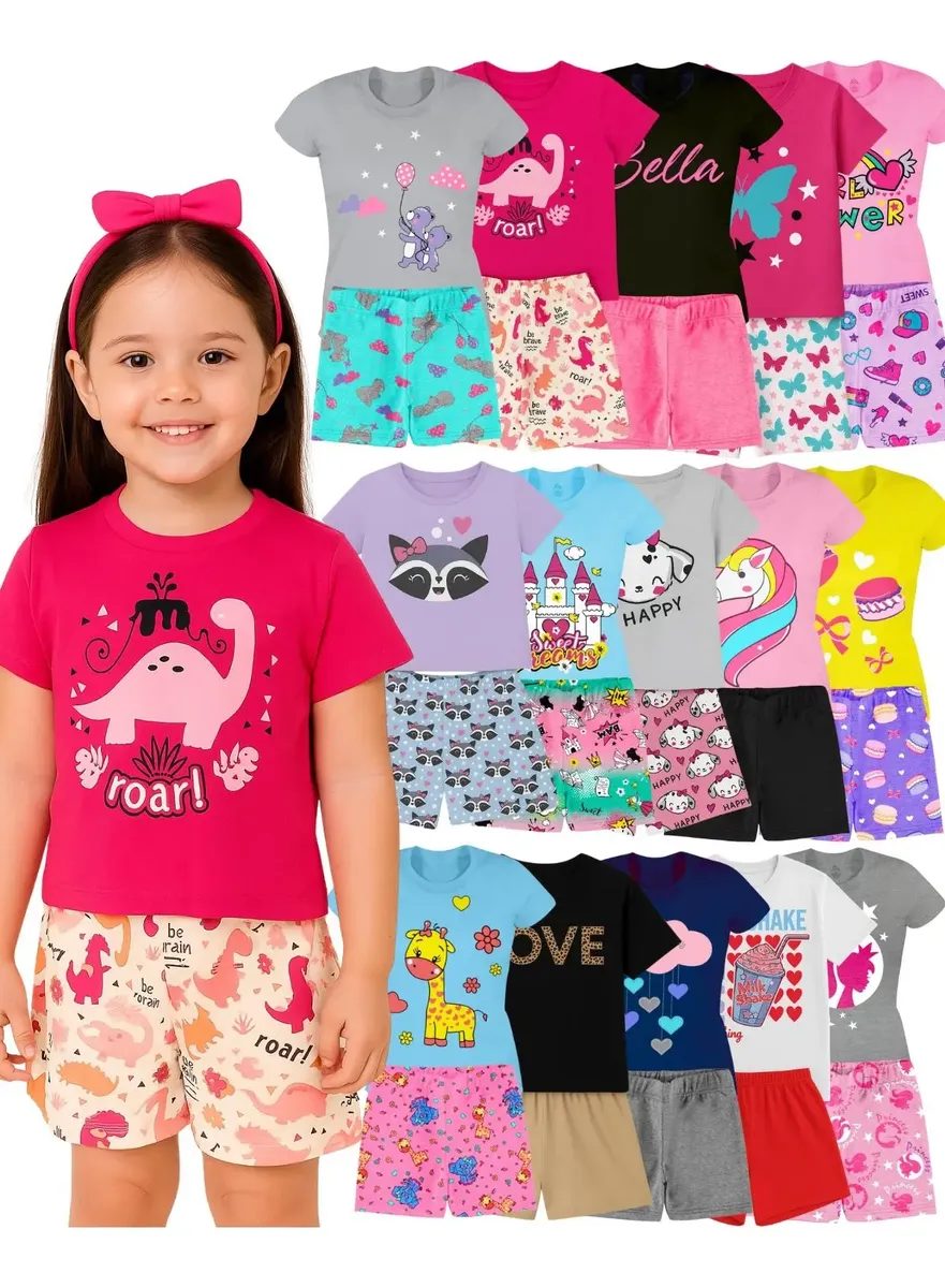 Kit 5 Conjuntos Infantis Femininos