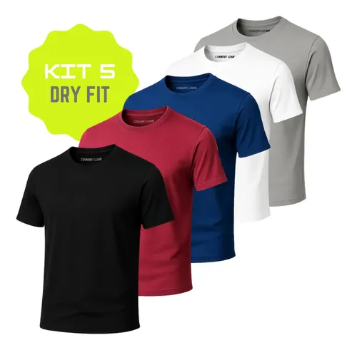 Kit 5 Camisa Masculina Termica Dry Fit Malha Fria