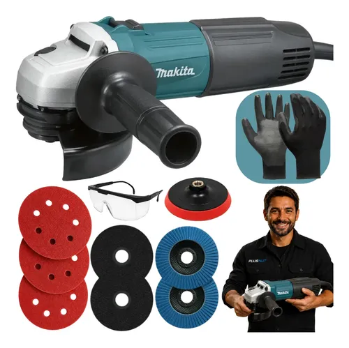 Kit Esmerilhadeira Makita Lixadeira Angular Com Acessório