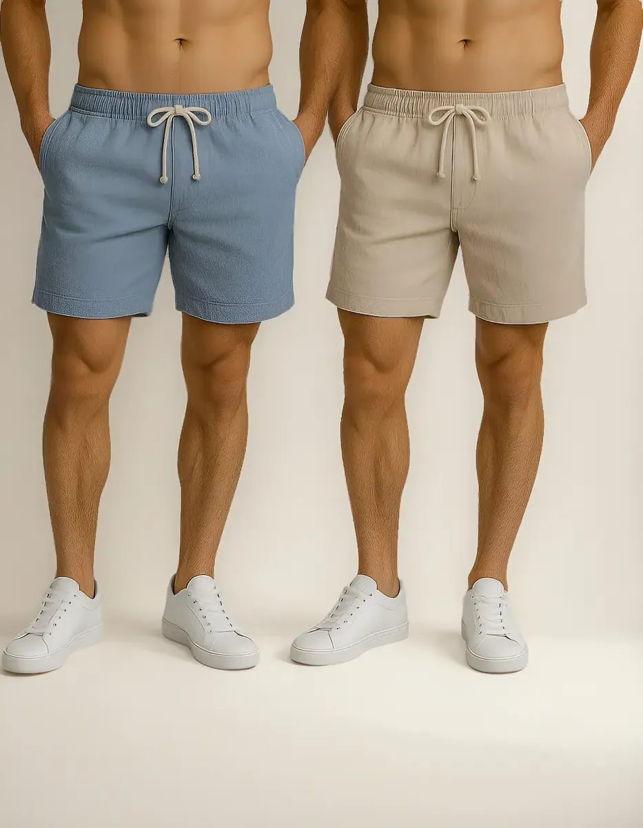 Kit 2 Shorts Bermuda Em Linho Premium