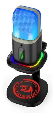 🔥Microfone Gamer Redragon Echowave RGB Preto Condensador