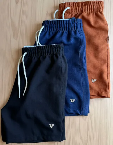 Kit 3 Shorts De Linho Masculino