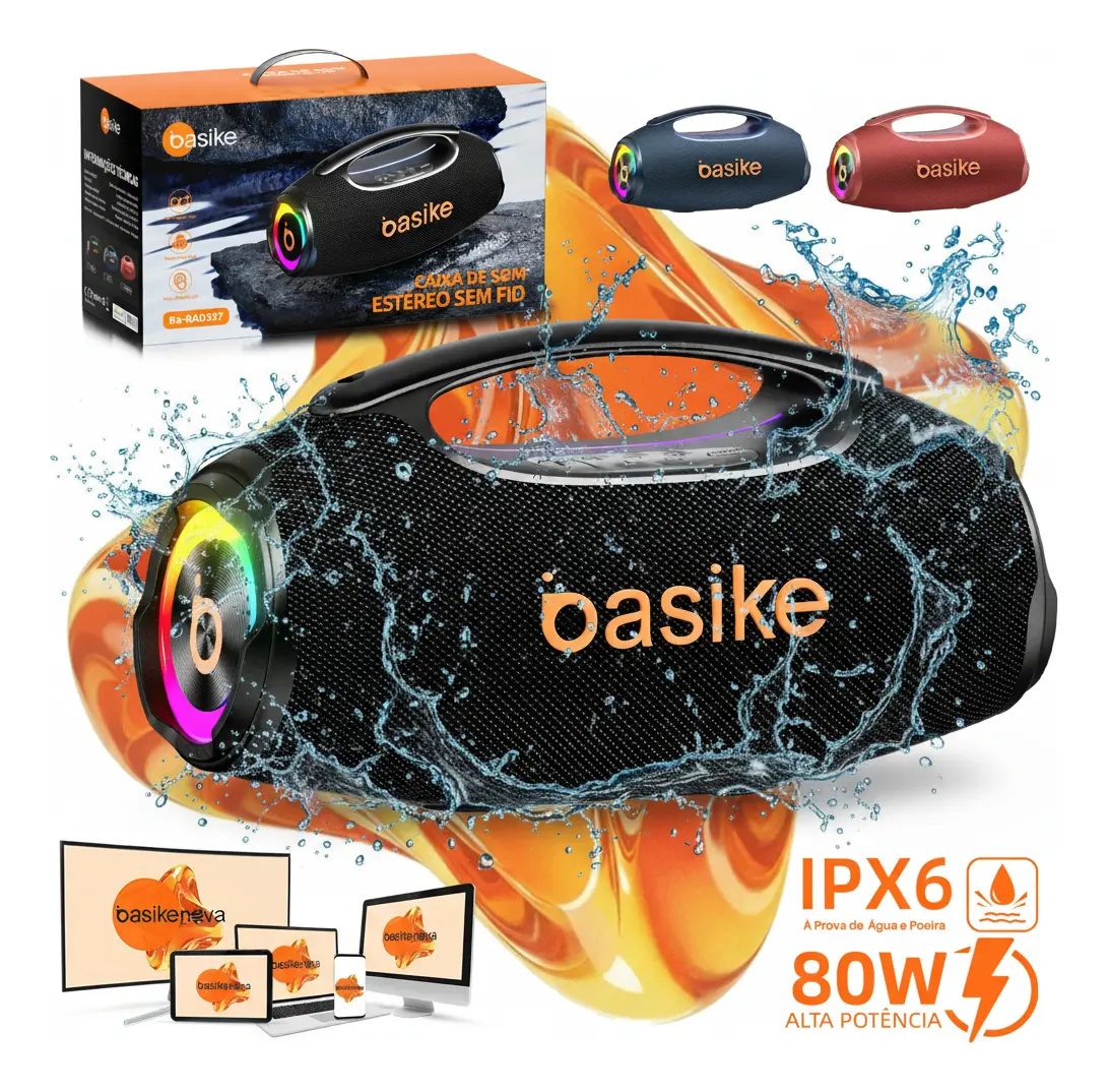 Basike Caixa de Som Boombox Plus 80W