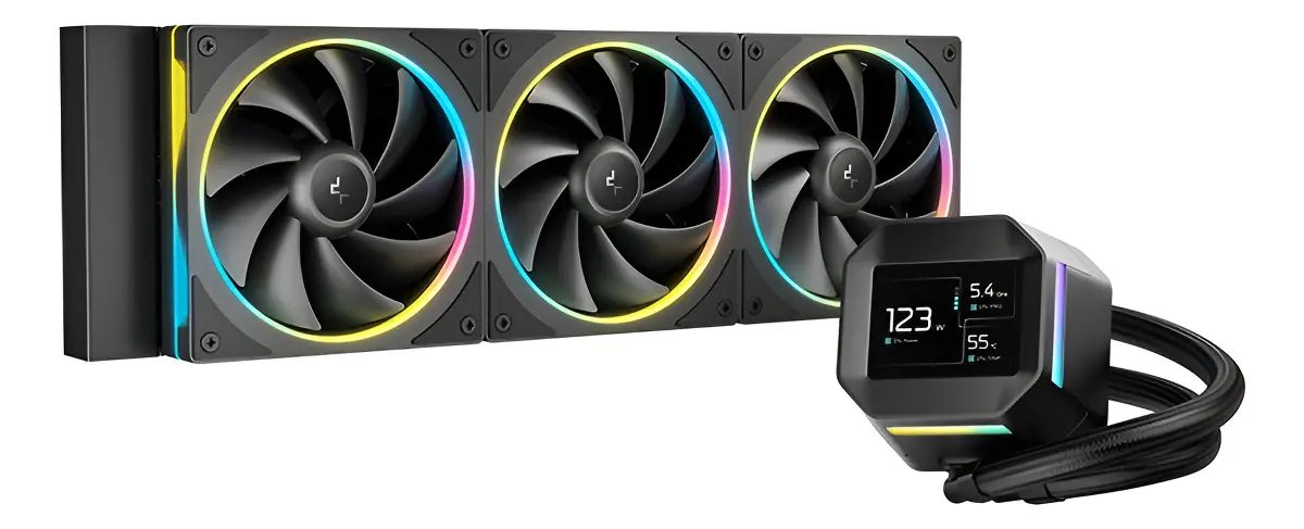 Water Cooler Gamer Deepcool Lm360 Com Tela Ips 2,4pol Lcd Preto