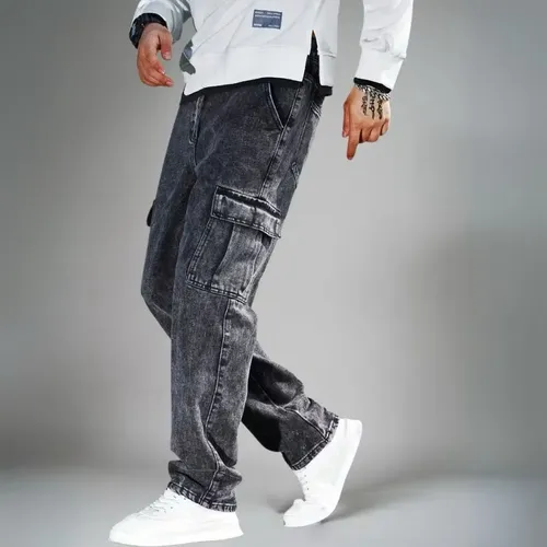 Calça Jeans Cargo Masculina Streetwear