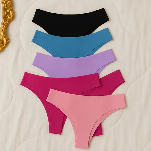 Kit 5 Calcinhas Sem Costura Tanga Corte Laser Não Marca