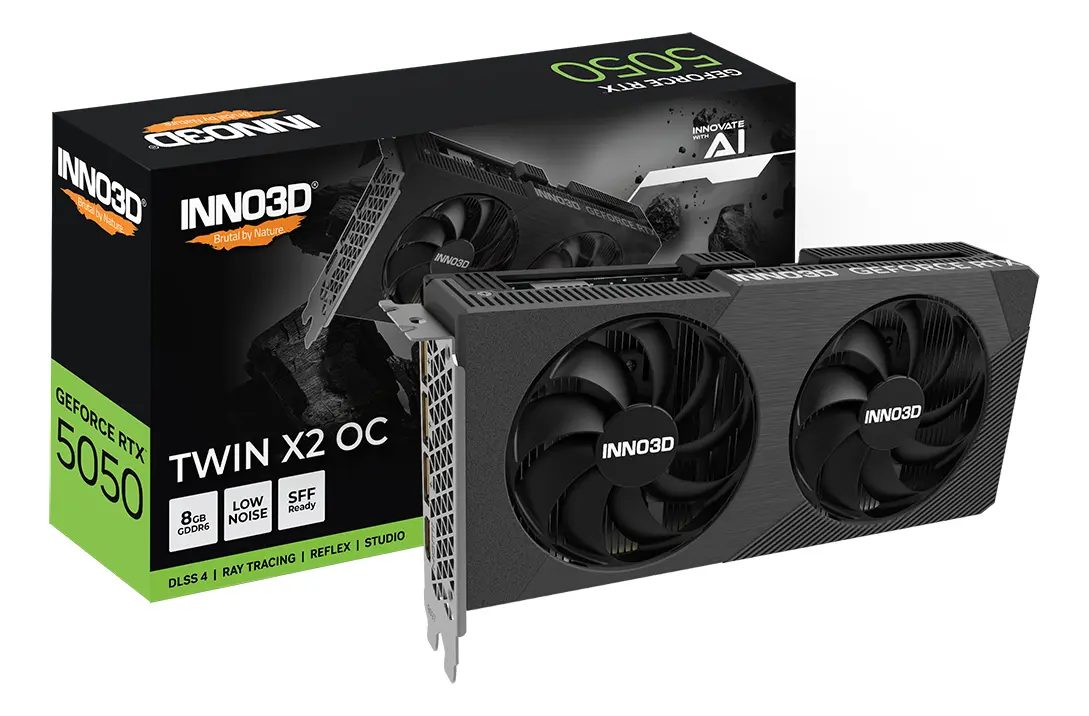 Placa de Vídeo INNO3D RTX 5050 TWIN X2 8GB GDDR6 Geforce Nvidia 4K
