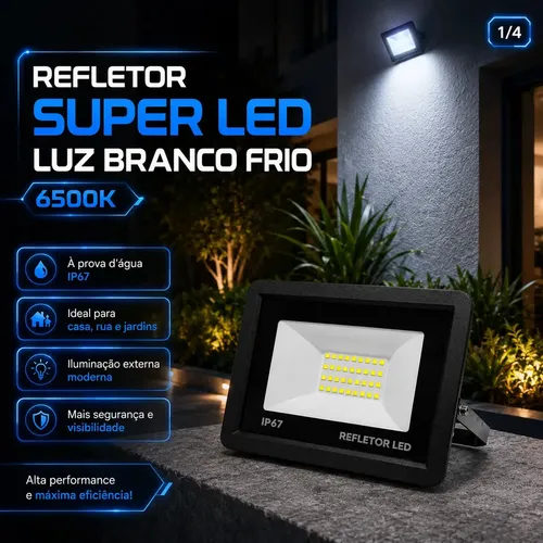 Kit 4 Refletores Super Led 200w