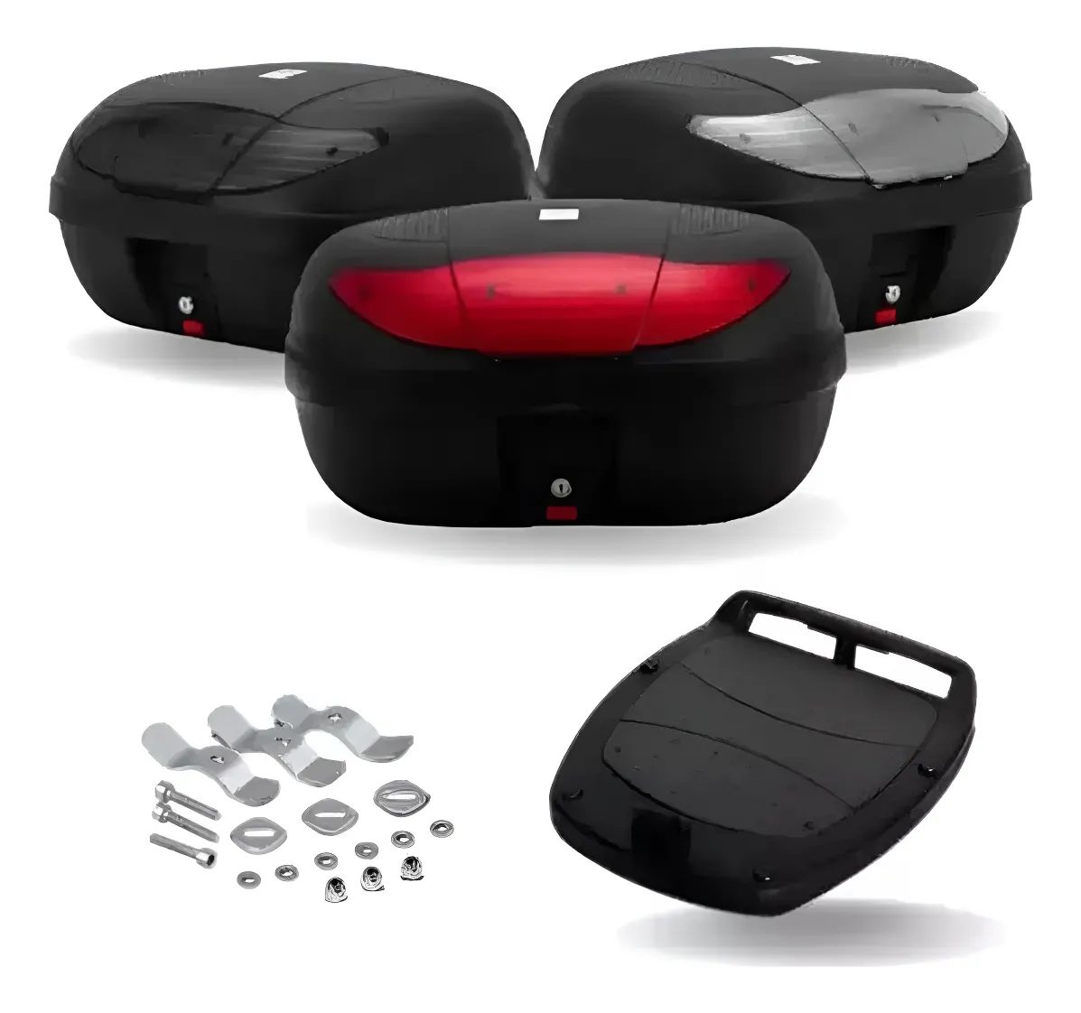 ⁠ Baú Bauleto Maleiro Moto Pro Tork 45 Litros Para 2 Capacetes