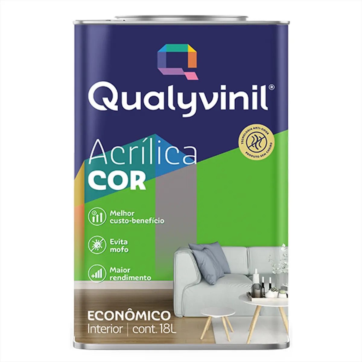 Tinta Antimofo Acrílica Econômica Qualyvinil 18L