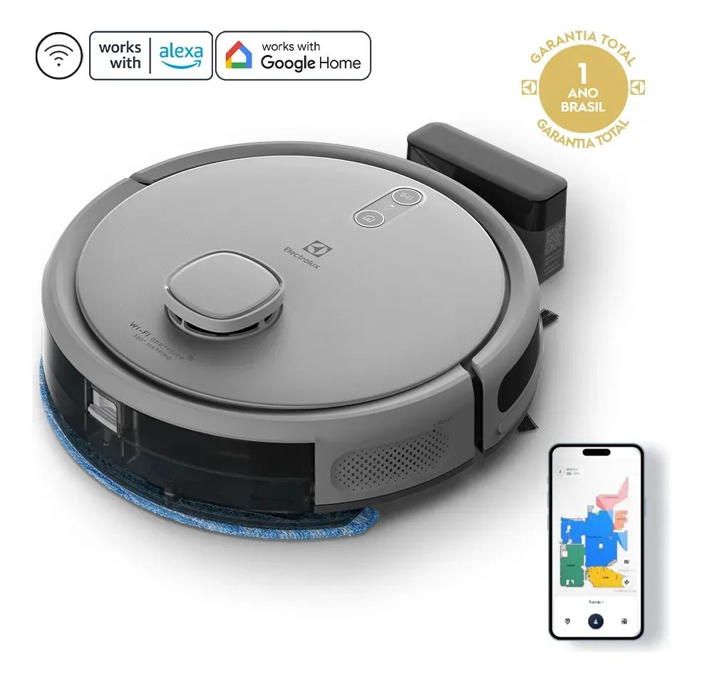 Robô Aspirador Electrolux 4 em 1 Wi-Fi Experience até 1h40 Mapeamento