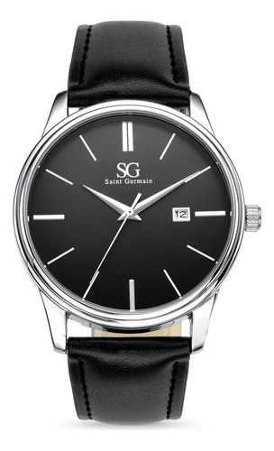 Relógio Masculino Chrowl Saint Germain Pulseira Couro 42mm Clássico