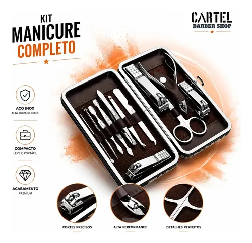Kit Cortador De Unha Portátil 12 Pç