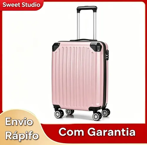 Mala de Viagem de Bordo Rígida Sweet Studio em ABS, com Rodas Giro 360°, Rosa 2075