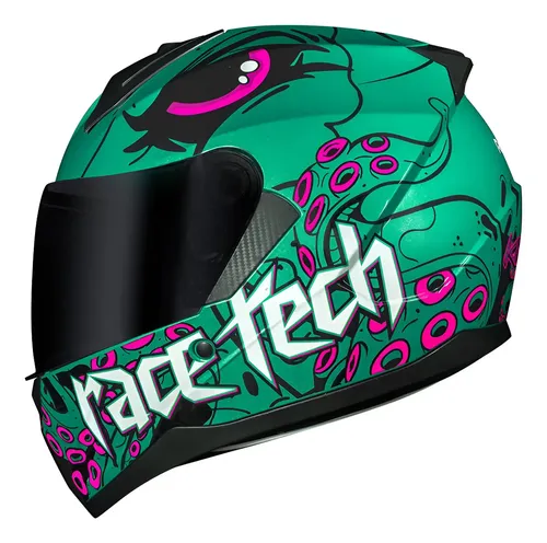🔥Capacete Race Tech Sector Kraken Rosa Tamanho Do Capacete 60