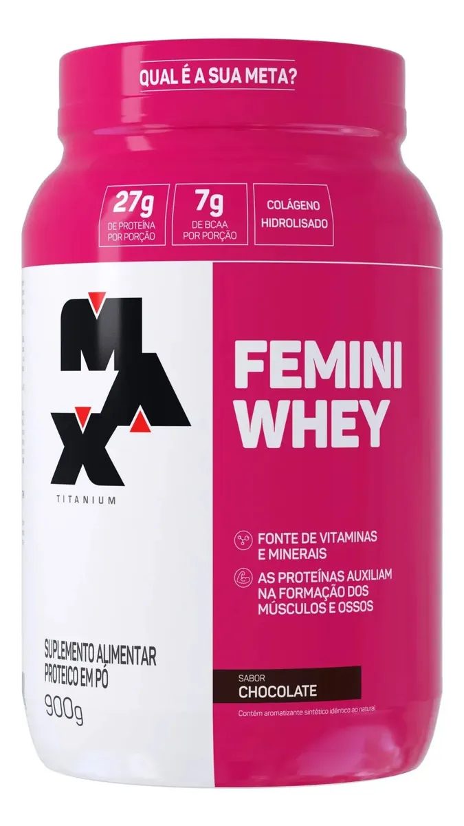 Whey Protein 900g Femini Whey Protein Max Titanium Chocolate