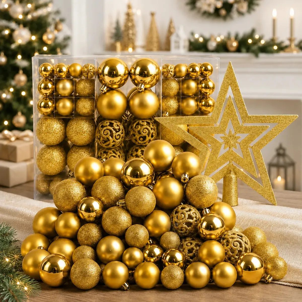 Dekasa Kit Bolas de Natal Dourado