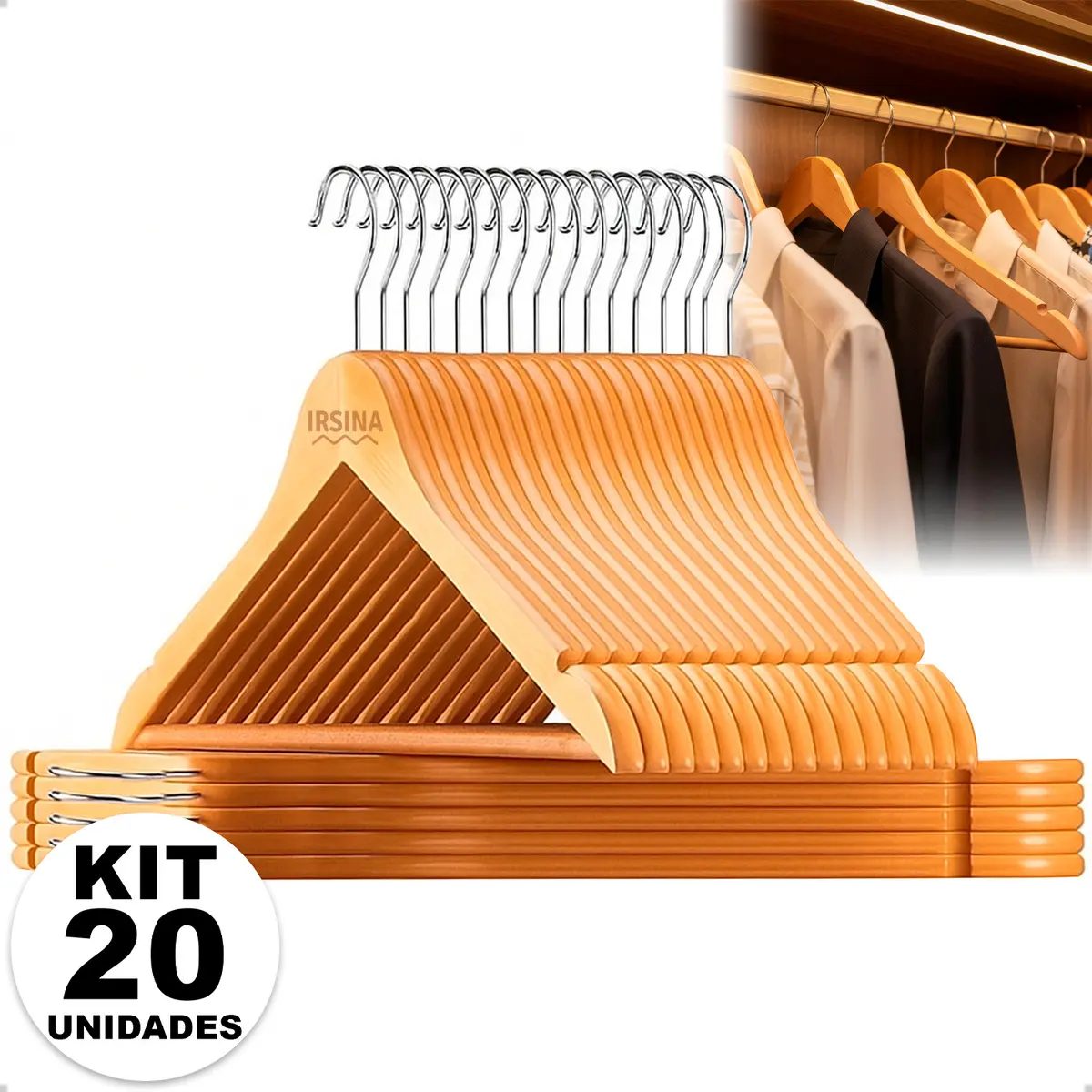 Kit Cabides Madeira Marfim Irsina