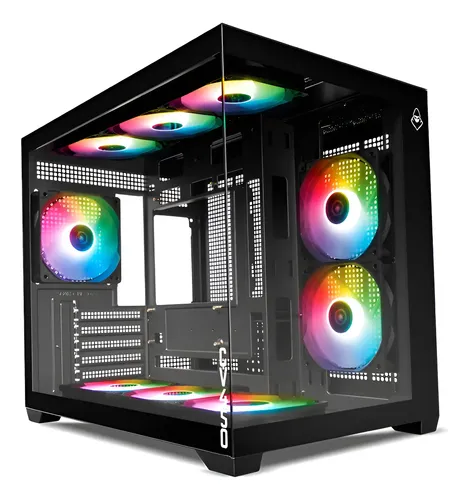 🔥 Gabinete Gamer Mancer Cv450, Mini Tower, 9 Fans, Vidro Preto