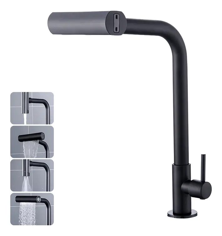 Torneira Gourmet Cascata Preto Premium