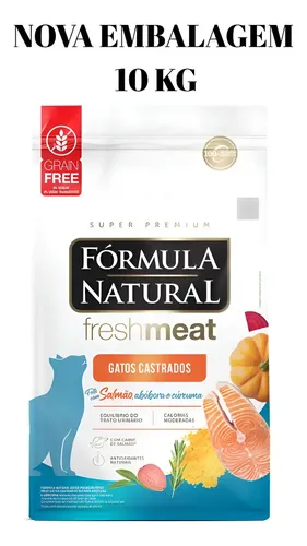 🔥 Ração Seca Fórmula Natural Gatos Castrados Adultos Salmão 10 Kg