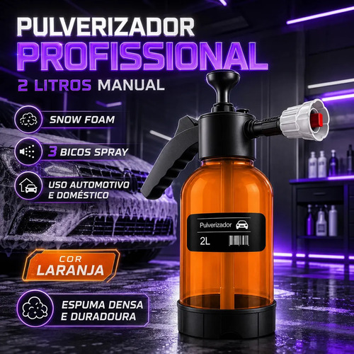 Pulverizador Manual 2L Blackone Espuma de Neve Alta Pressão Automotiva