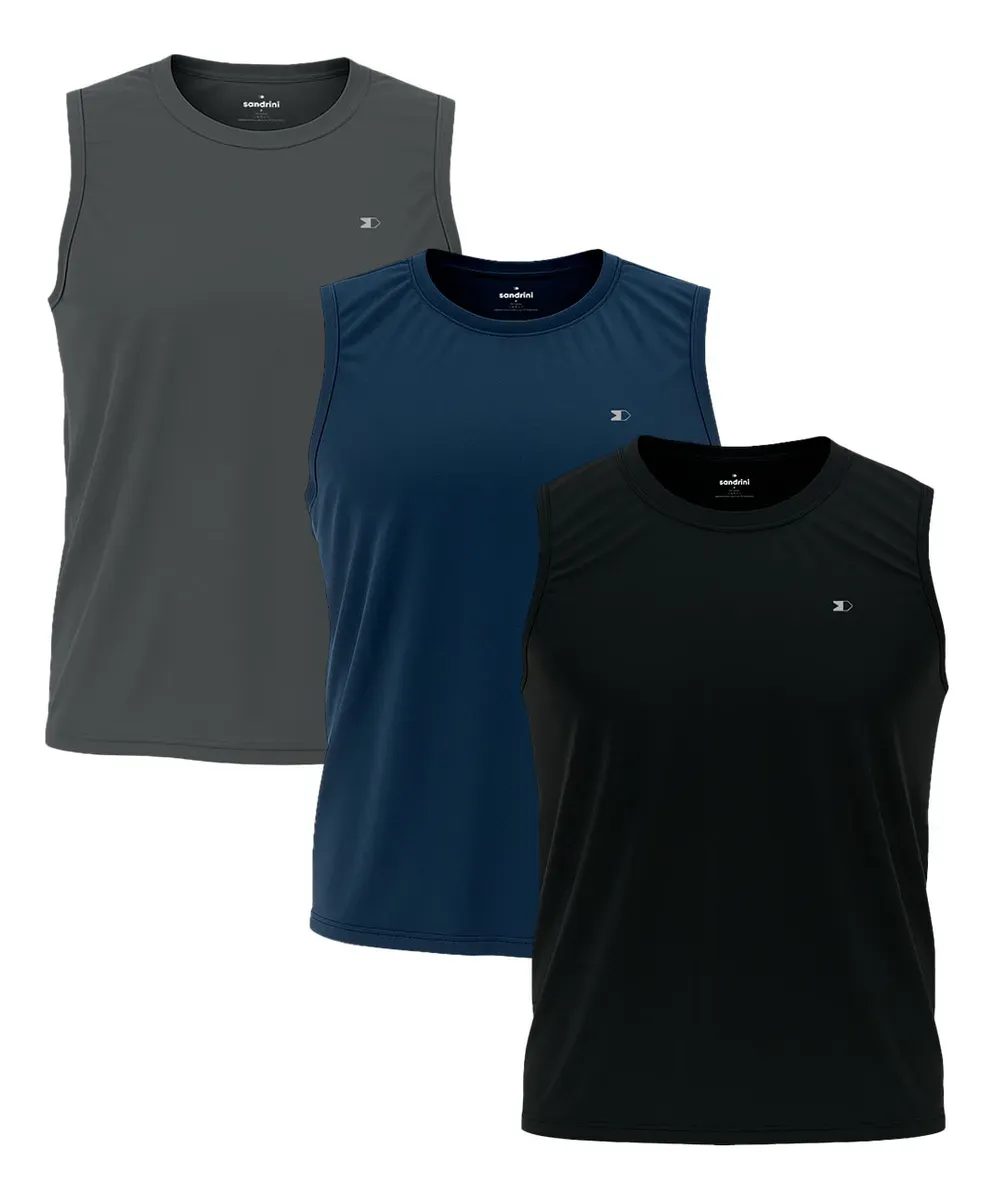 Kit 3 Regatas Dry-Fit Lisa Sandrini