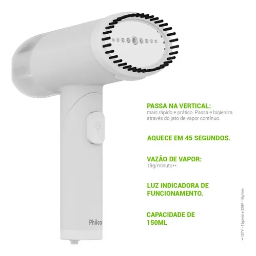 Passadeira A Vapor Dobrável Philco 150ml 1250w Bivolt