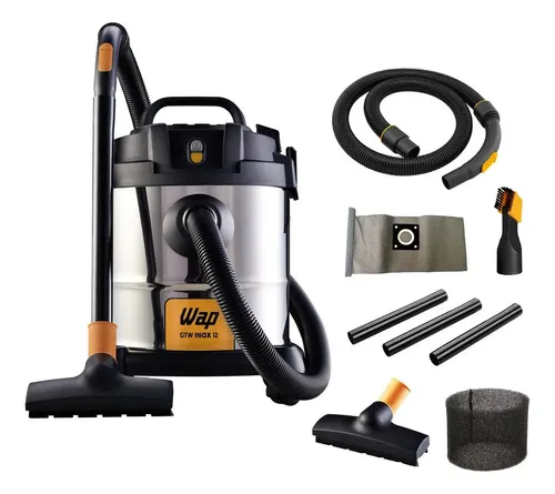 Aspirador de Pó e Água Wap GTW Inox 12 1400W com Bocal de Sopro 220V