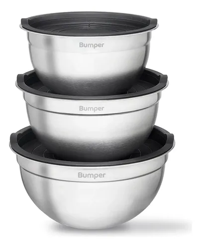 Conjunto De Bowls Tigelas De Inox Com Tampa Plástica