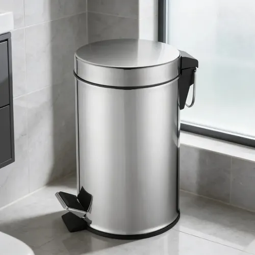 Lixeira Inox Espelhada com Pedal