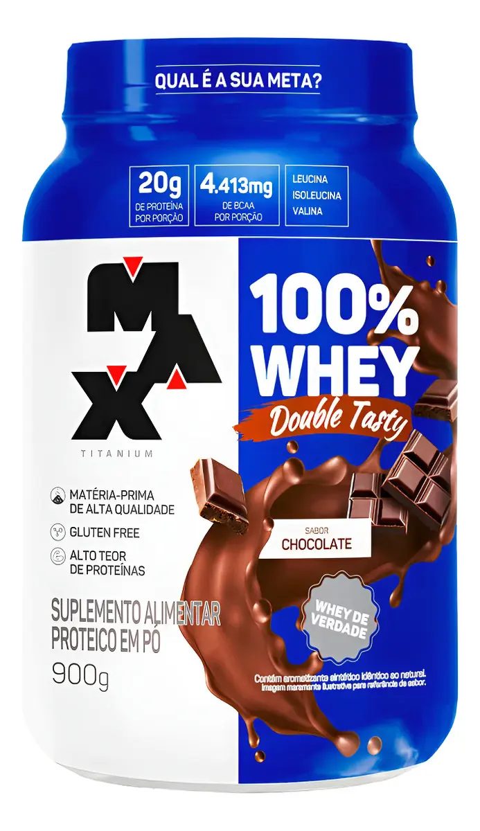 Whey 100% Concentrado Double Tasty Max Titanium 900g
