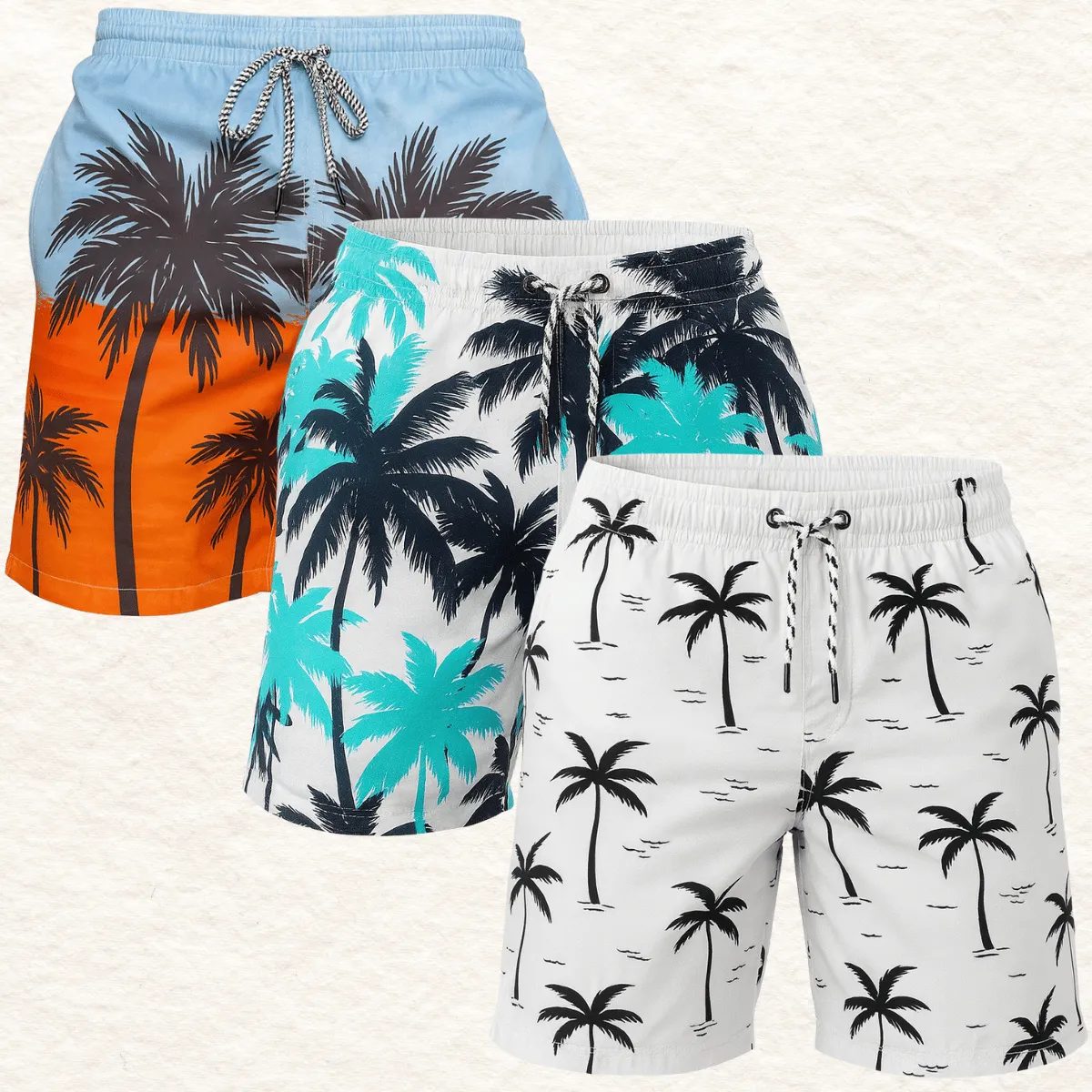 Kit 3 Short Masculino Tactel Estampado