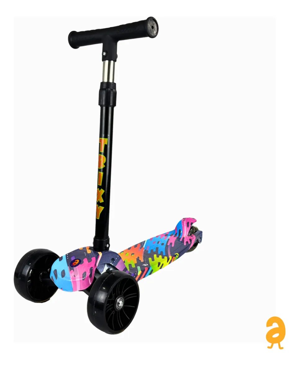 Patinete Infantil 3 Rodas Led Dobrável Luppy Azul Maxi Toys
