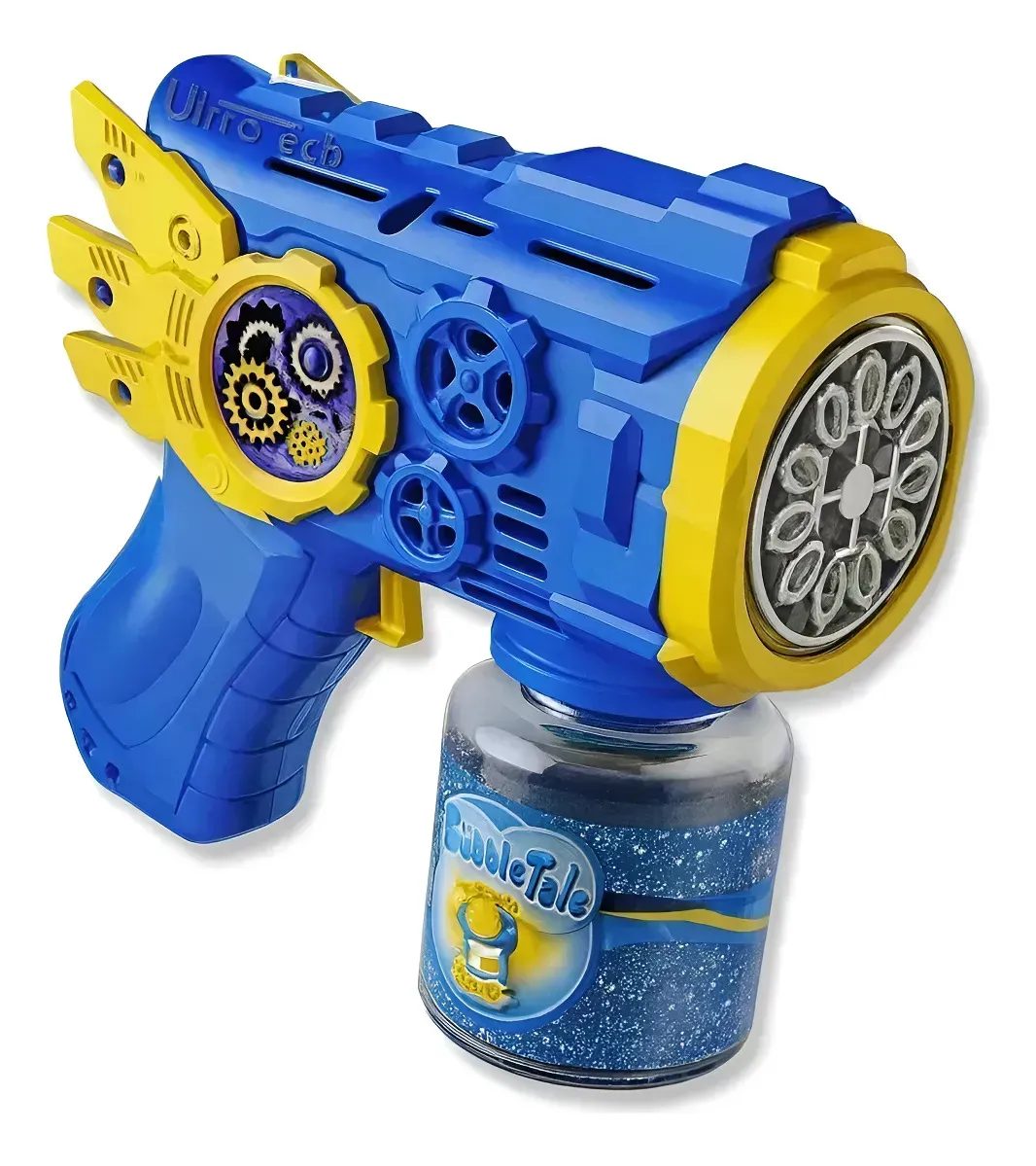 Brinquedo Maquina Bolha De Sabão Pistola Automática C/ Luz Cor Azul