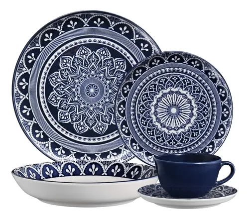 Ap. De Jantar 20pçs Málaga Decoração Com Relevo Flat Oxford