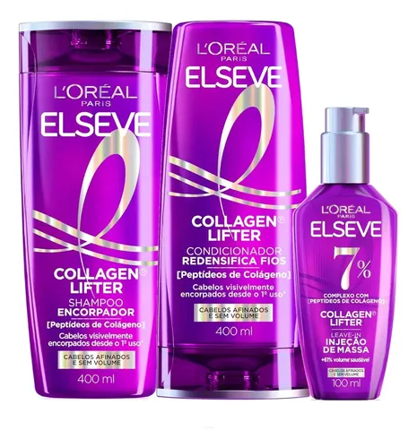 Kit L'Oréal Paris Elseve Collagen Lifter: Shampoo + Condicionador + Sérum Leave-in
