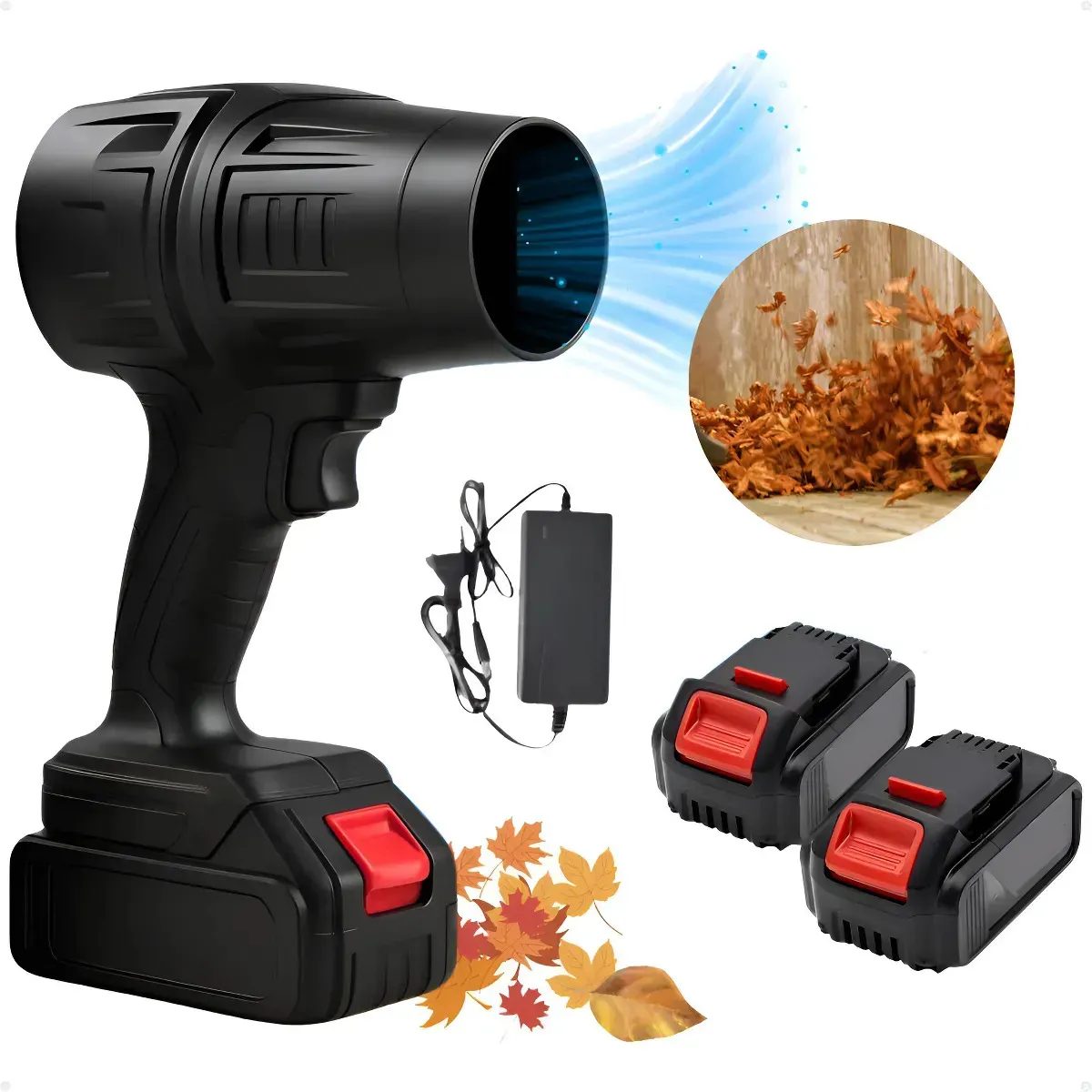 Soprador de Ar Turbo Portátil Sem Fio 48V com 2 Baterias