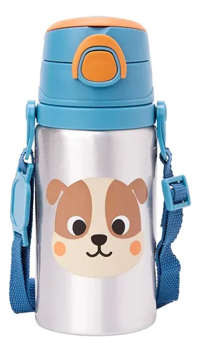 Buba Garrafinha de Aluminio com Canudo, Cachorrinho 450ml