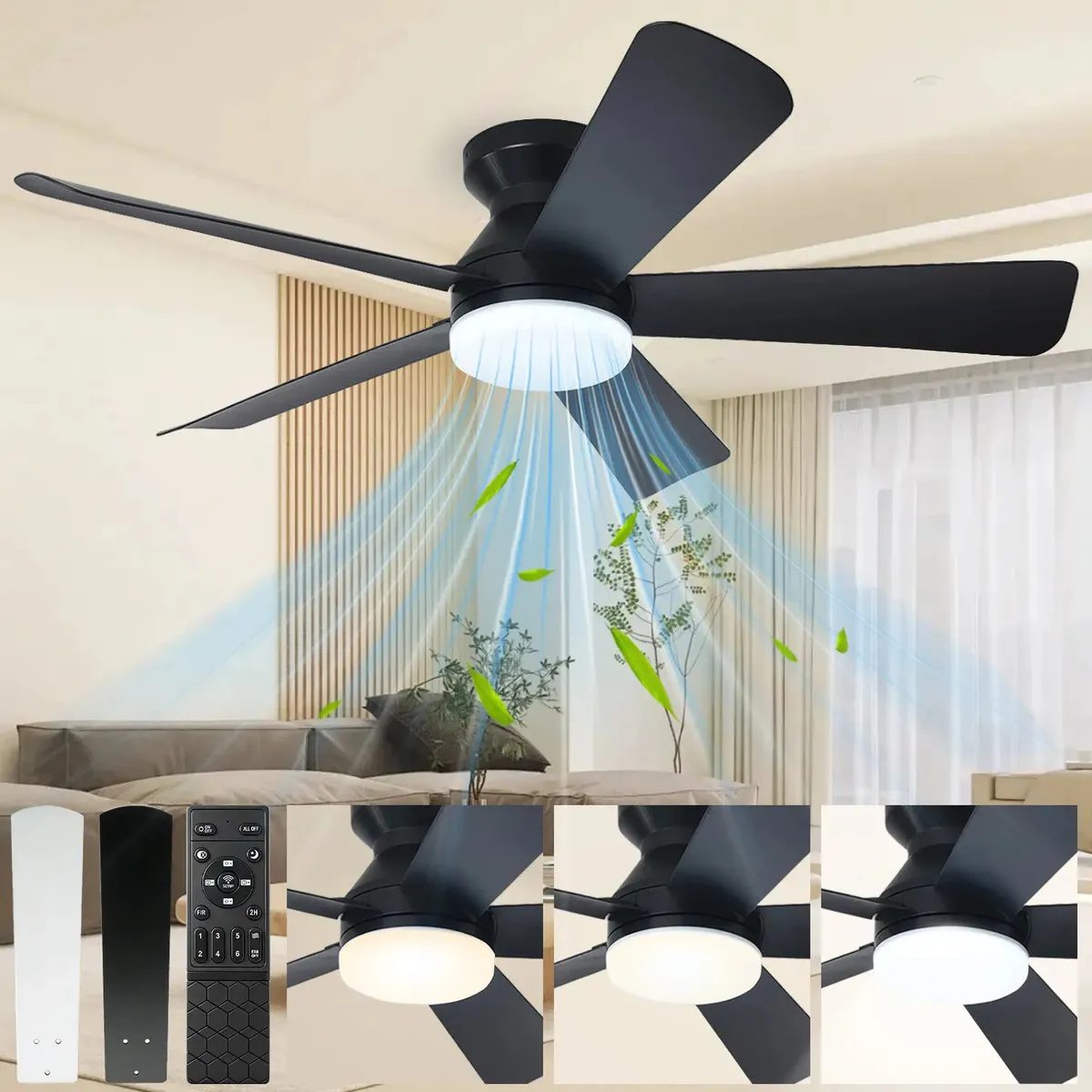 Ventilador de Teto Silencioso com LED