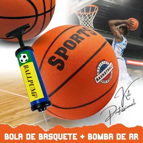 Kit Bola De Basquete Tam. 7 + Bomba De Ar