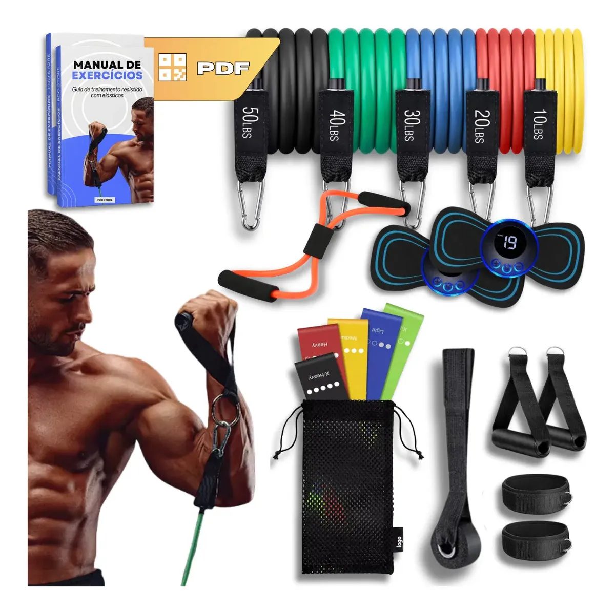 Kit 20 Itens Esportivos Para Treino Em Casa