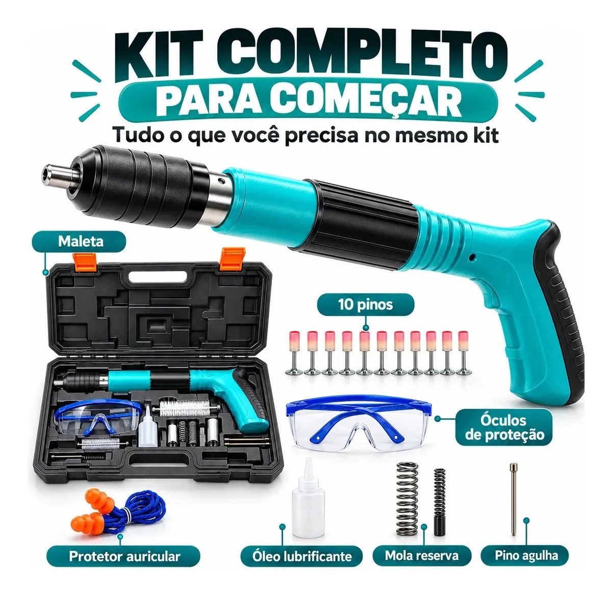 Pistola Manual De Fixação Com Maleta Para Concreto