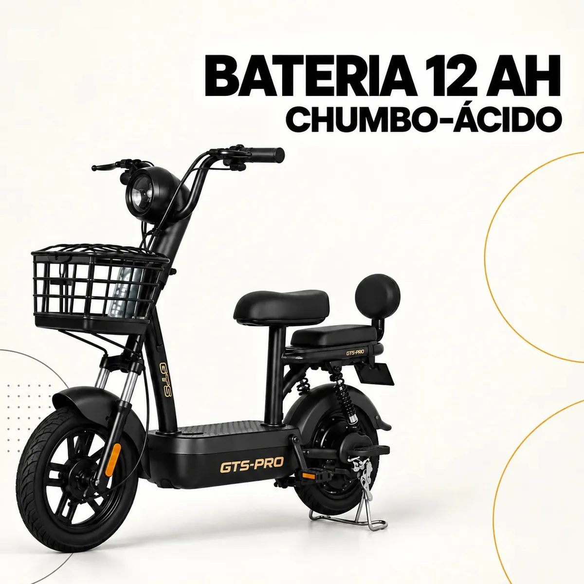 Bicicleta Elétrica GTS Super Power 500W Preta
