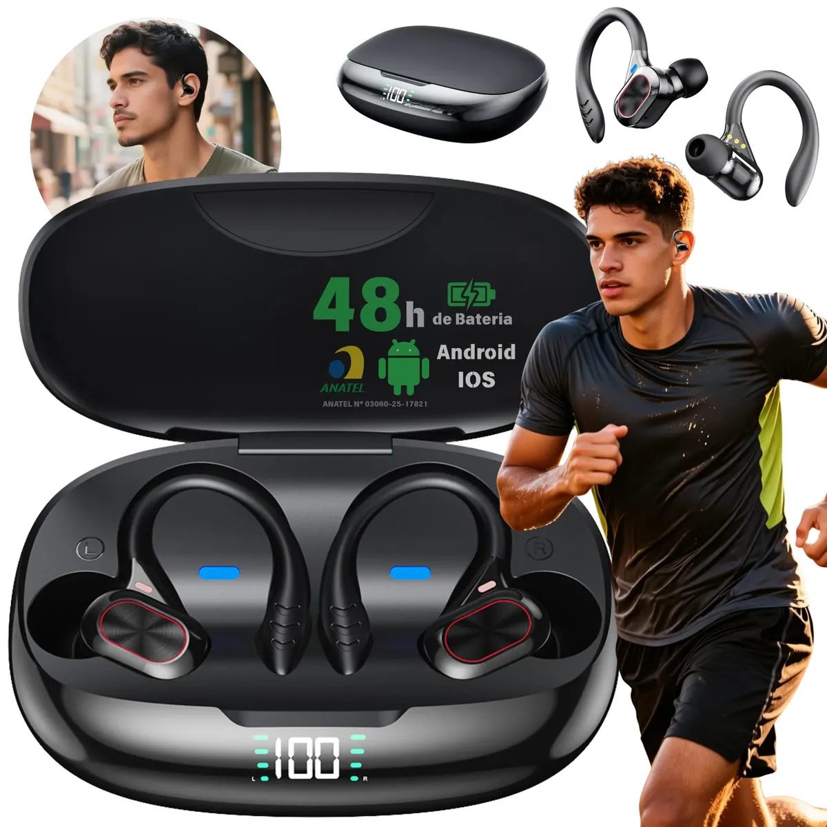 Fone Bluetooth JSKJ TWS730-V6