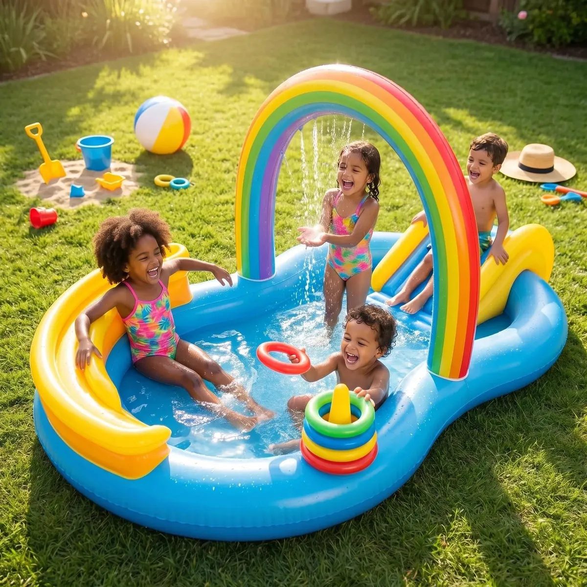 Piscina Inflável Infantil com Escorregador