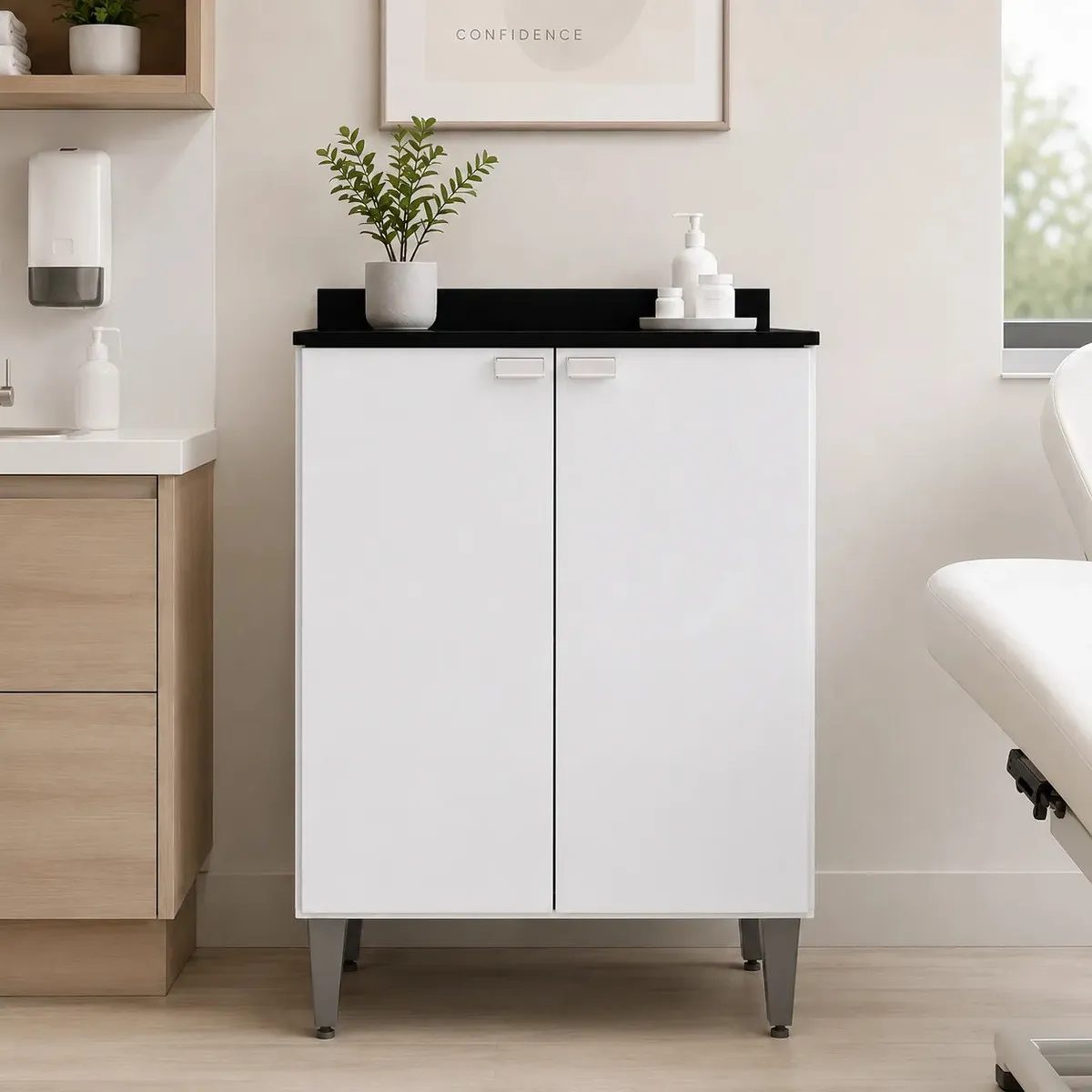 Balcão Gabinete Cozinha Batrol Carol 59cm 2 Portas Branco