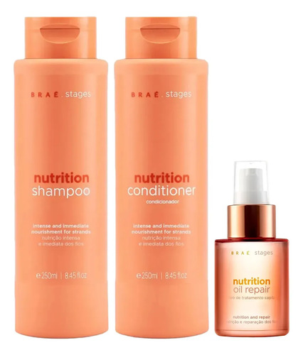 Stages Nutrition Shampoo + Condicionador + Óleo 60ml - Braé