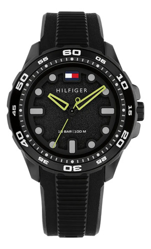 Relógio masculino Tommy Hilfiger Regatta Silicone 40 mm preto